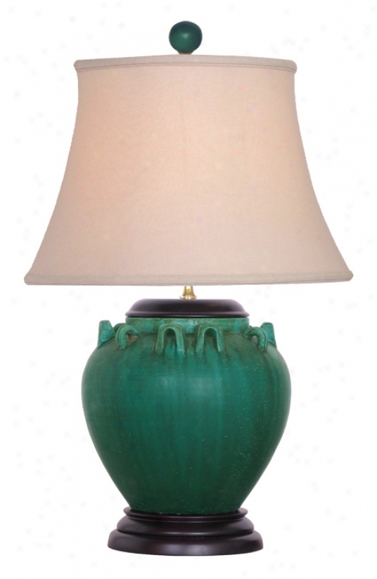 Green Porcelain Table Lamp (j4939)