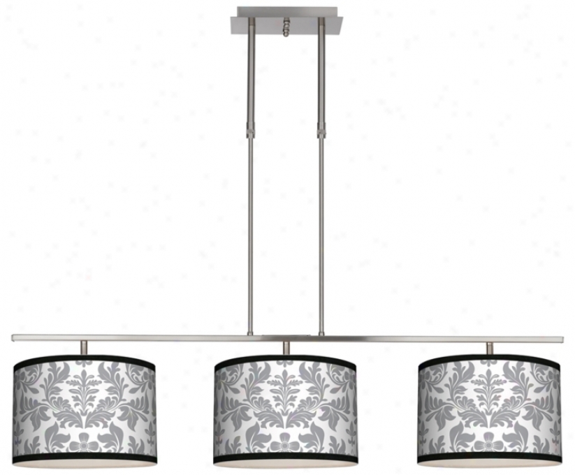 Grey Flourish 46" Wide Bar Hanging 3 Drum Island Light (m3236-m8893)