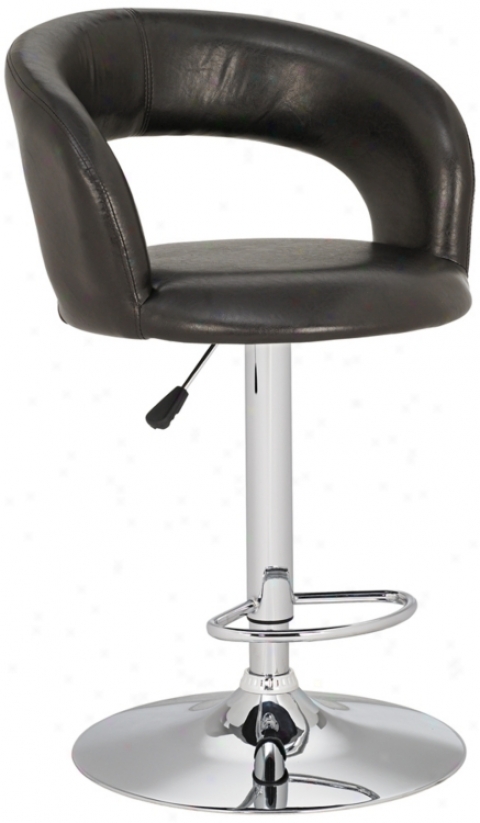 Groove Espresso Faux Leather Adjustable Recent Bar Stool (p0736)