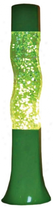 Groovy Lime Glitter Curvy Motion Lamp (u7642)