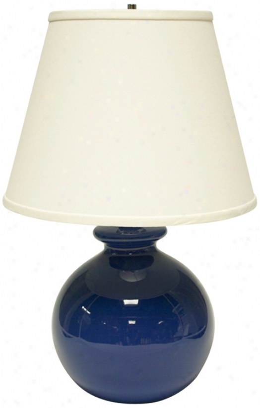 Haeger Potteries Blue Bristol Bottoe Ceramic Table Lamp (u4973)