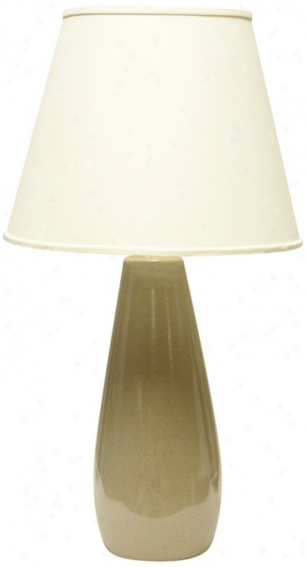 Haeger Potteries Butterscotch Ceramic Tear Drop Table Lamp (u5018)