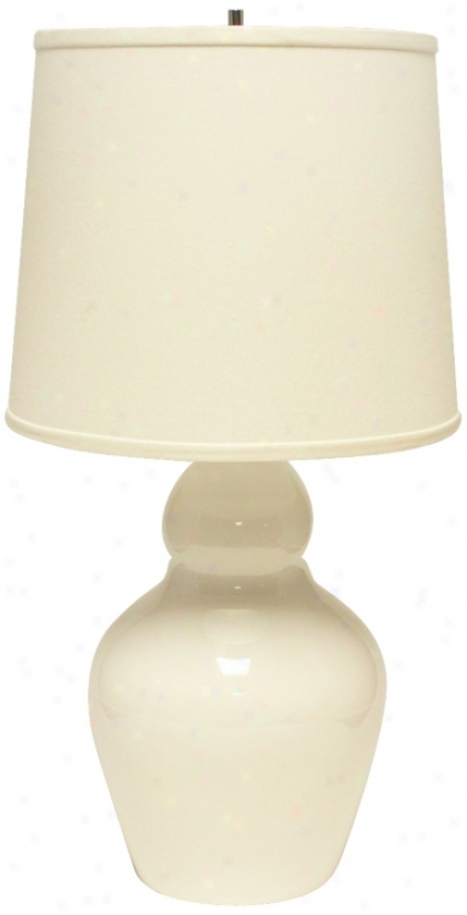 Haeger Potteries Double Gourd White Ceramic Table Lamp (u5535)