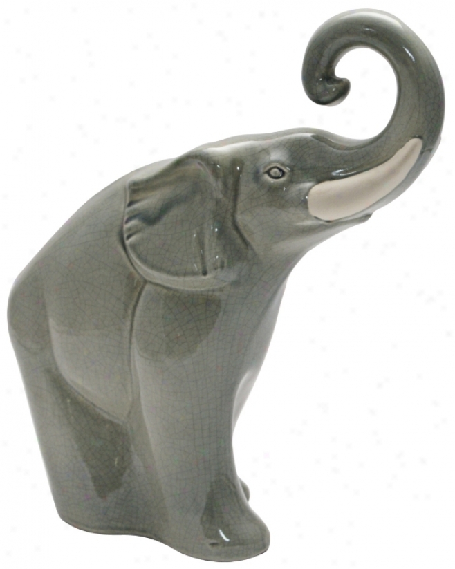 Haeger Potteries Grey Elephant Ceramic Sculpture (54540)