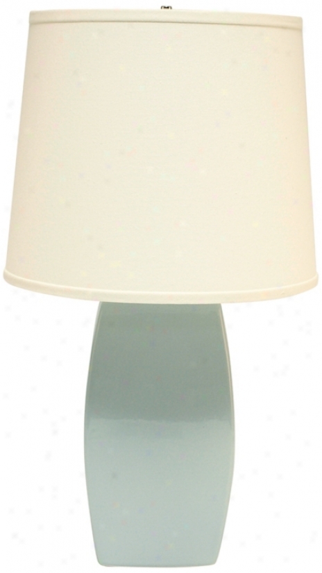 Haaegsr Potteries Mist Ceramic Soft Rectangle Table Lamp (p1880)