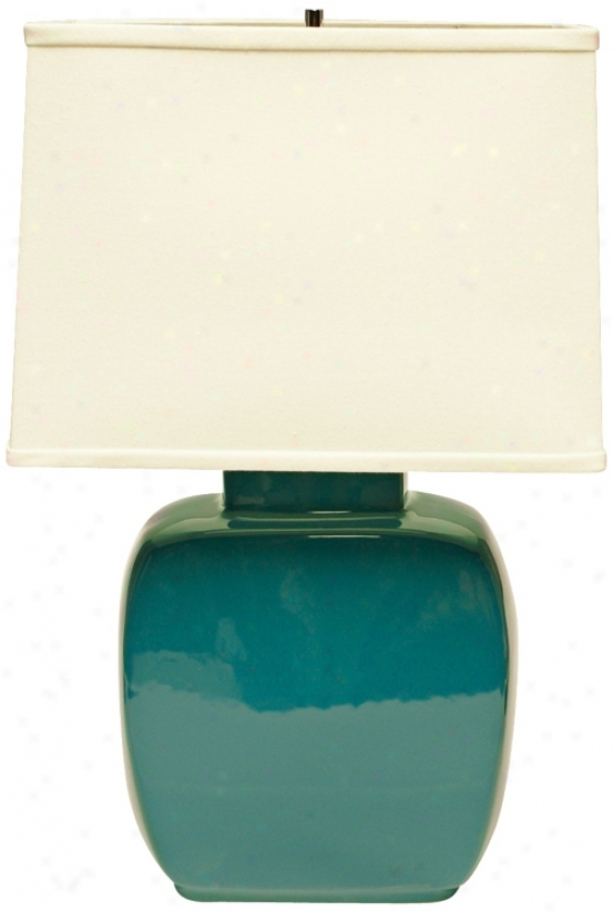 Hweger Potteries Ocean Blue Suit Ceramic Table Lamp (u5552)