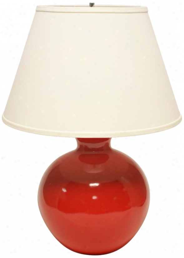 Haeger Potteries Red Bristol Large Ceramic Table Lamp (u5012)