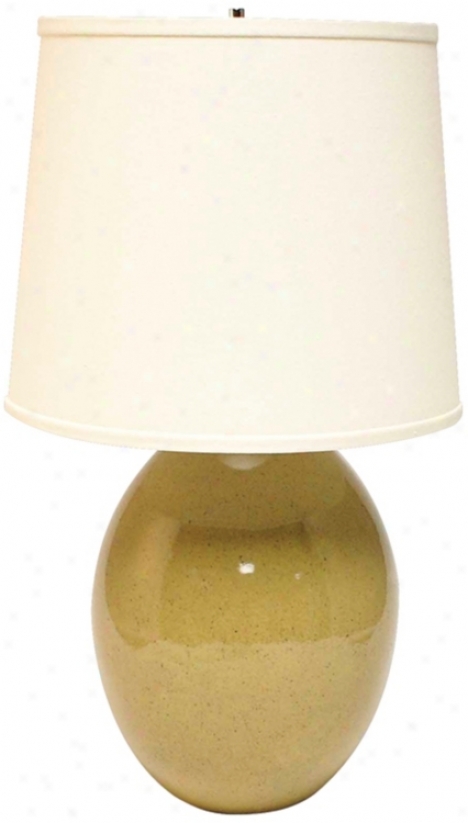 Haeger Potteries Sage Ceramic Egg Table Lamp (p1922)