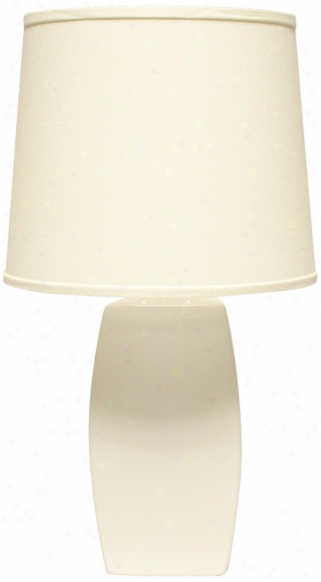 Haeger Potteries White Ceramic Soft Rectangle Table Lamp (p1878)