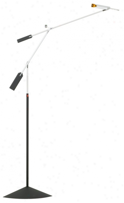 Halley Led Silver And Black Adjustable Fpoor Lamp (k7466)