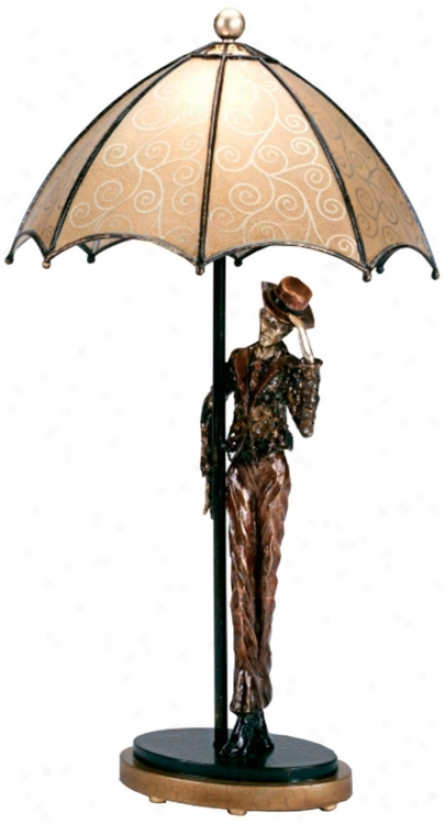 Hand-made Umbrella Man Accent Table Lamp (t2549)