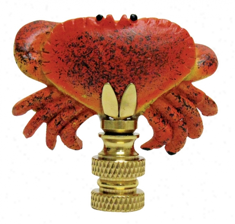 Hand Painted Crab Finial (00904)