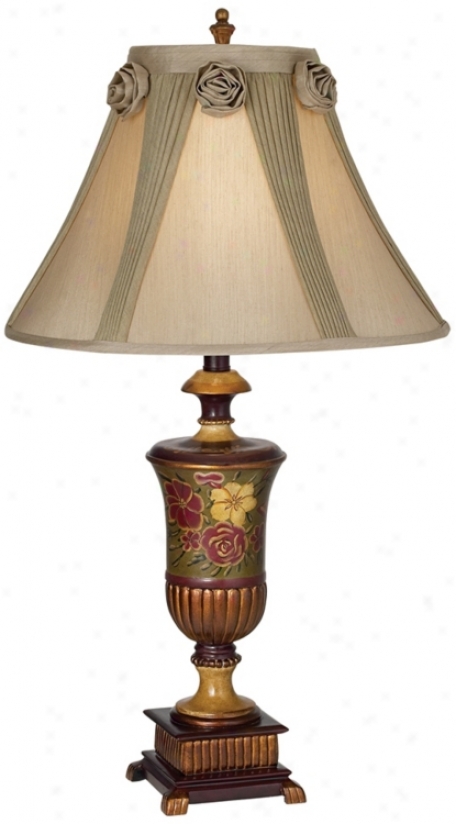 Hand Painted Floral Urn Table Lamp (99973)