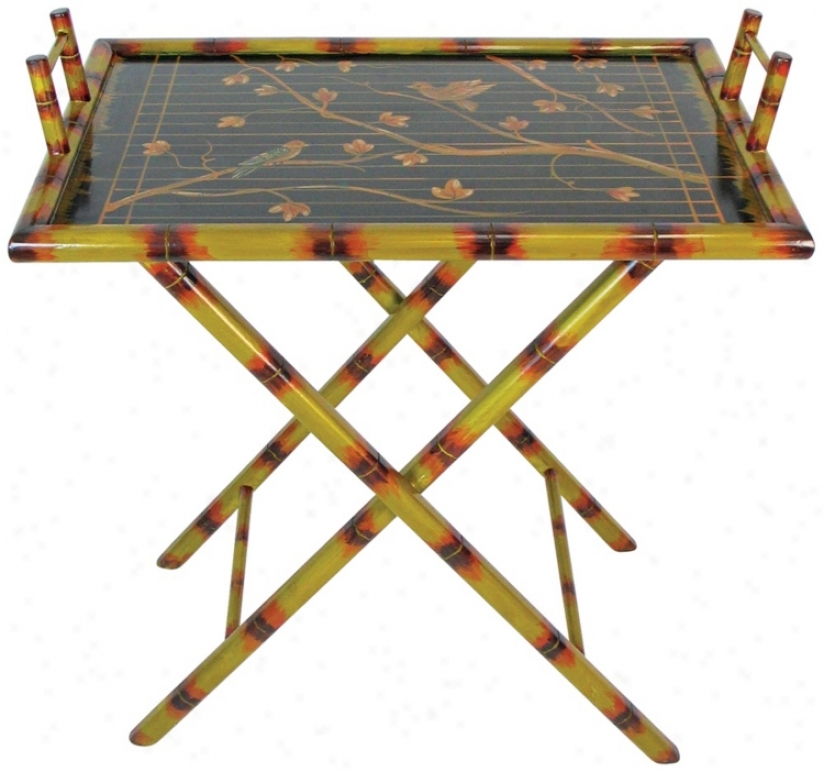 Hand Painted Folding Tray Stand (h2373)