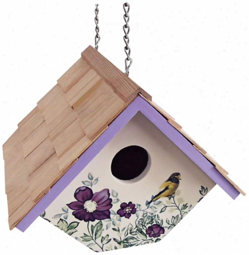 Hanging Anemone And Cream  Wren Birdhouse (t3239)