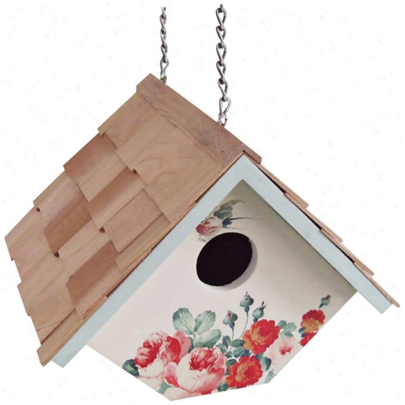 Hanging Peony And Cream  Wren Birdhouse (t3242)