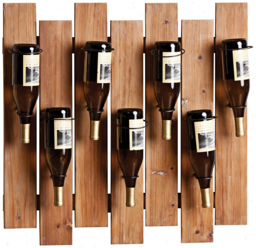 Hanging Wooden 7-bottle Wine Rack (w3101)