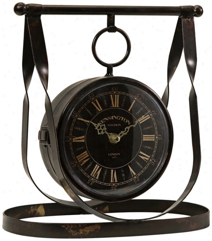 Harness Iron Tabletop Double-side Clock (w1723)