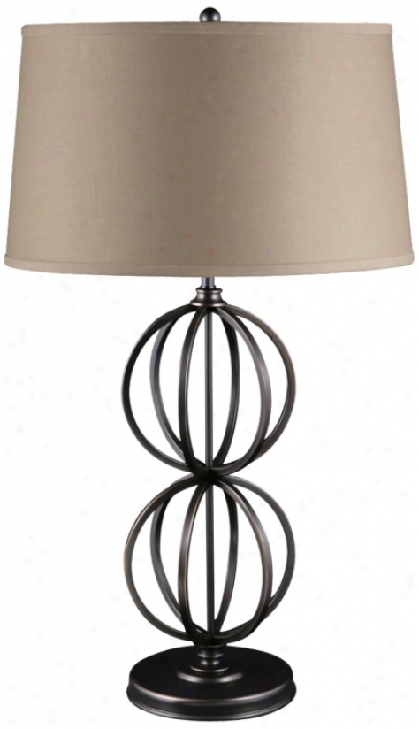 Hayley Mission Bronze Stacked Globes Table Lamp (u9247)