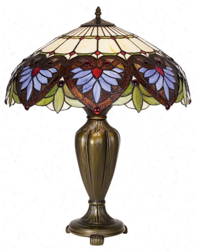 Centre Motif Art Glass 27" High Table Lamp (88808)