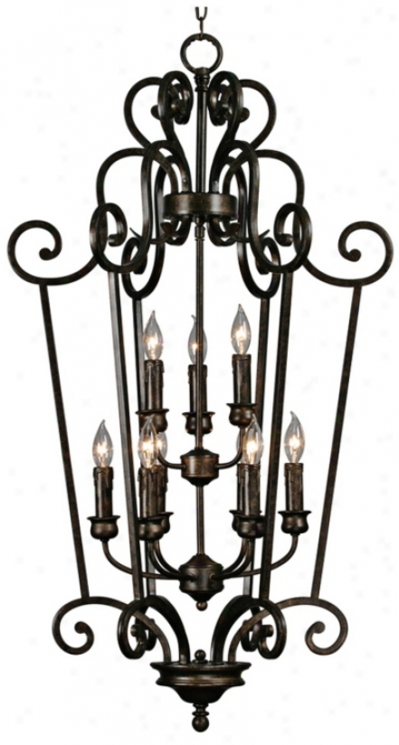 Heartwood Burnt Sienna 44" High Entry Chandelier (t1523)