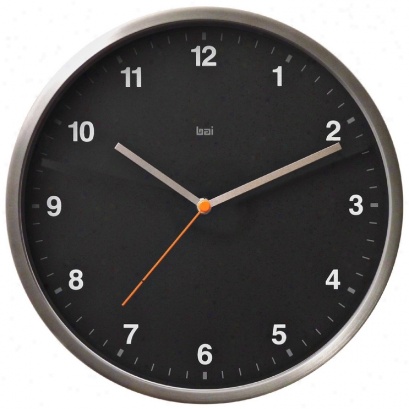 Helio 6" Wide Black Modern Wall Clock (v5317)