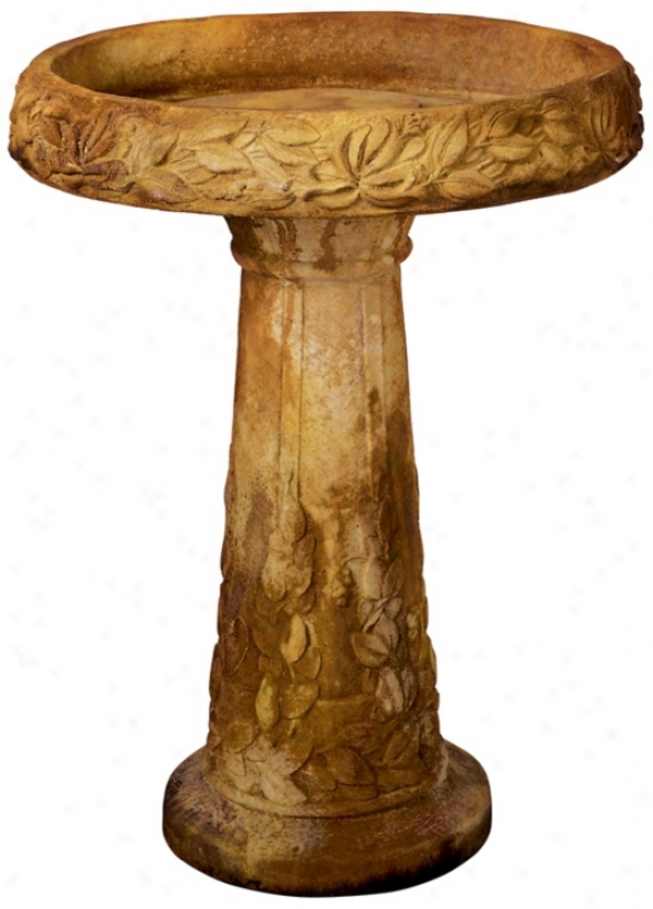 Henri Studios Honeysuckle Cast Stone Bird Bath (21053)