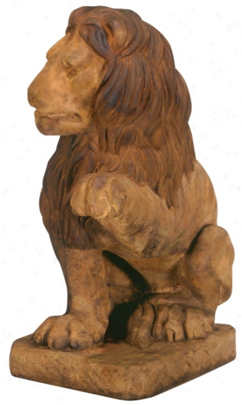 Henri Studios Lion (left Paw Up) Garden Sculpture (30687)