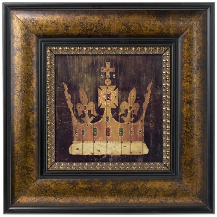 Her Majesty Crown Jewel Accented Framed Wall Art (p8835)