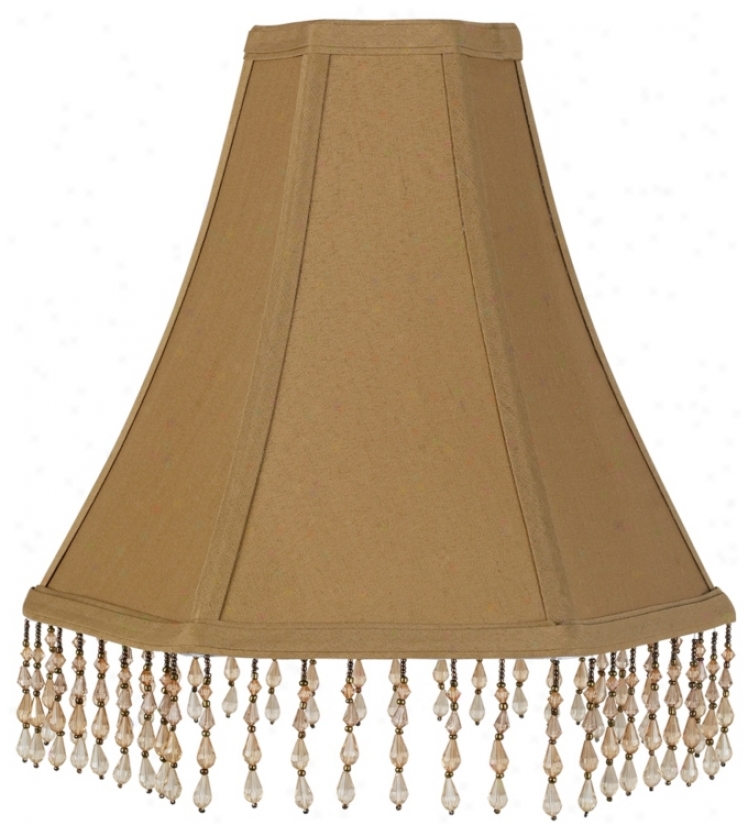 Hexagonal Beaded Trim Lamp Screen 4x11x10 (spider) (11609)