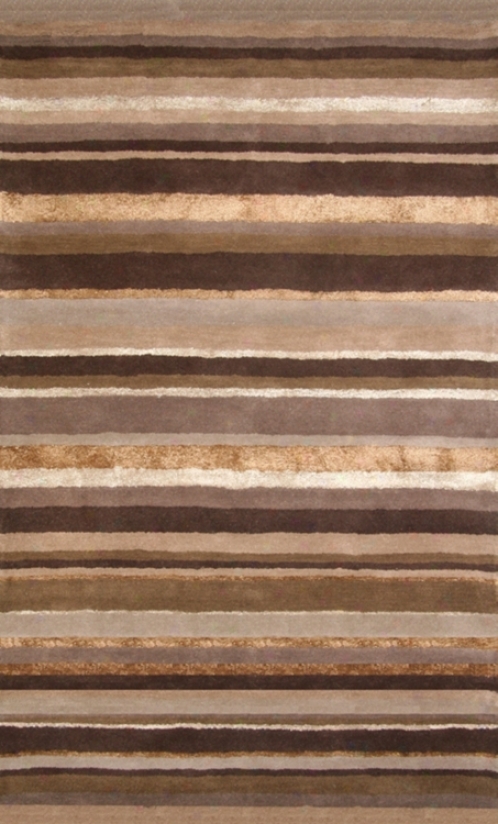 Hickory Brown Stripes Wool 8'x10' Area Rug (57O97)