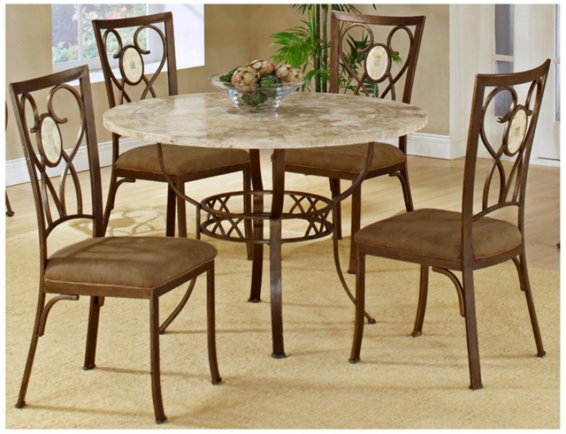 Hillsdale Brookside Scrolling Round 5 Piece Dining Ste (t5470)