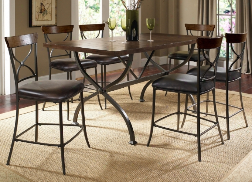 Hillsdale Cameron X-back 7-piece Couter Height Dining Set (v9834)