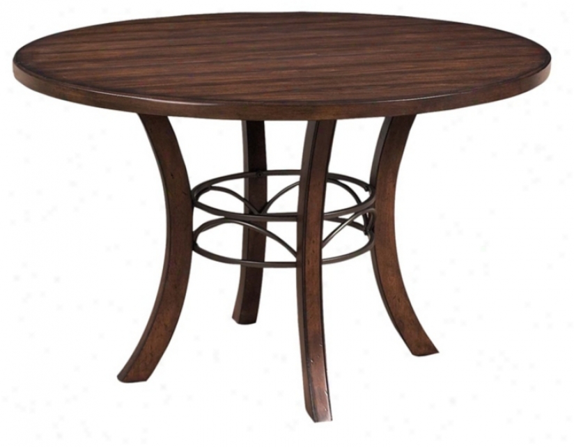 Hillsdale Charleston Desert Tan Round Wood Dining Table (v9855)