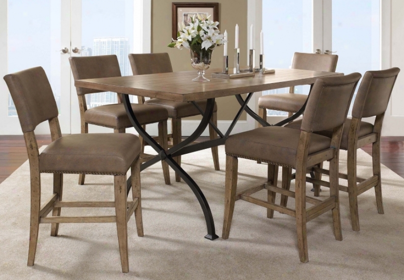 Hillsdale Charleston Rwctangle Parsons Counter Dining Set/7 (v9884)