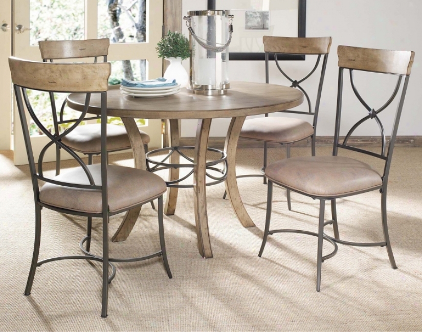 Hillsdale Charleston Plump And X-back Metal Dining Set Of 5 (v9843)