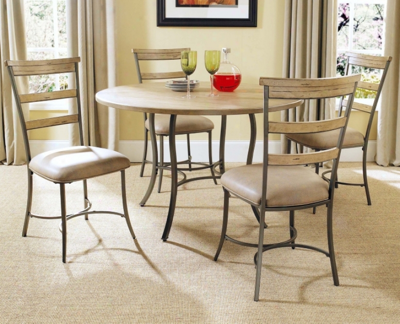 Hillsdale Charleston Round Table Anc Ladder Dining Set Of 5 (v9846)