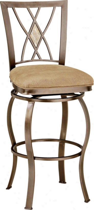 Hillsdale Diamond Fossil Back Swivel 30" High Hinder Stool (f1764)