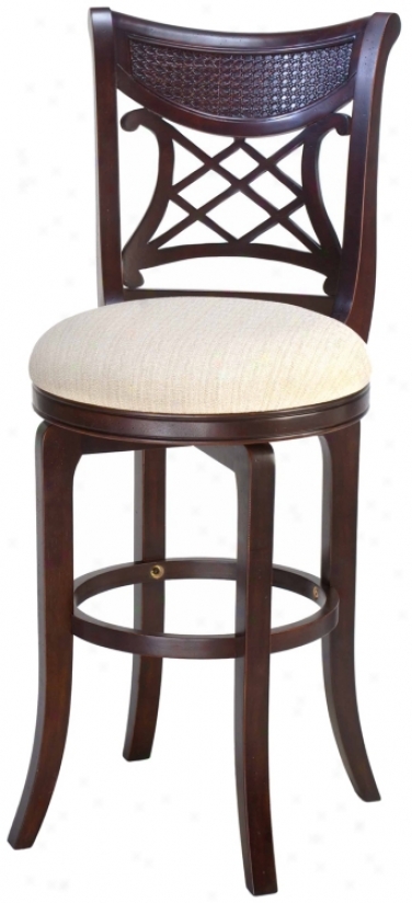 Hillsdale Glejmary Dark Cherry Swivel 30" High Bar Stool (f8467)