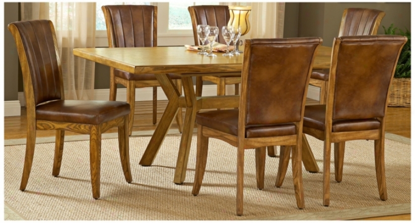 Hillsdale Grand Bay Oak Finiwh Rectangle 7 Part Dining Set (t5521)