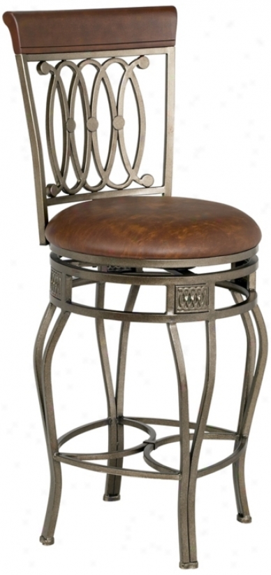 Hillsdale Montello Old Steel Swivel 28" High Counter Stool (f1739)