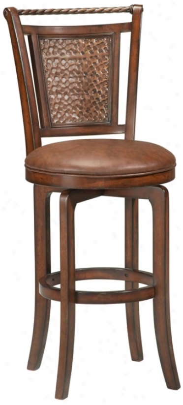 Hillsdale Norwood Brown Swivel 30 1/2" High Bar Stool (k9749)