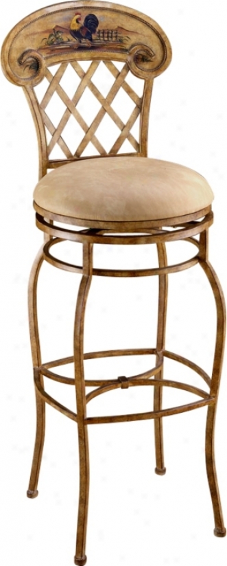 Hillsdale Rooster Hand-painted 31 1/2" High Swivel Bar Stool (f1743)