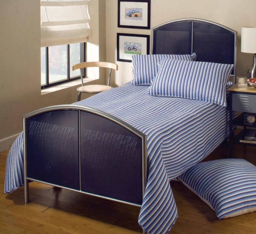 Hillsdake Universal Mesh Silver And Navy Bed (twin) (t43888)