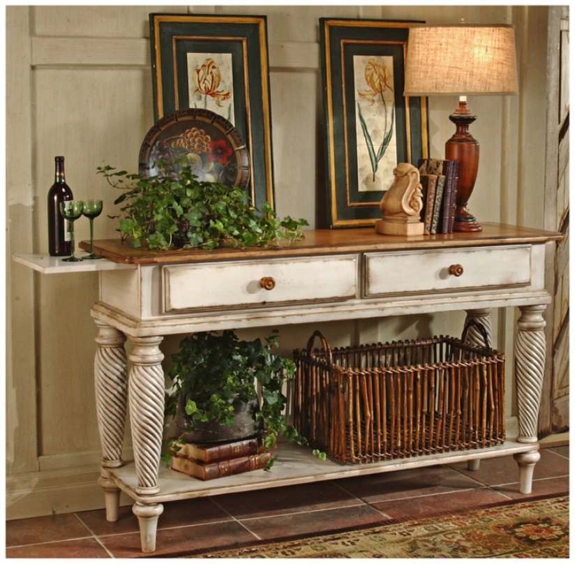 Hillsdale Wilshire White Finish Legs Sideboard Table (t5549)