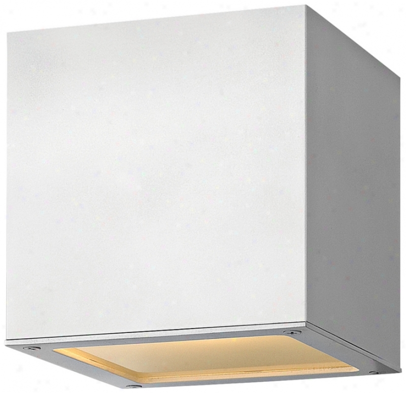 Hinkley Kuube Up-down 6" High Satin White Outdoor Wall Light (v5752)