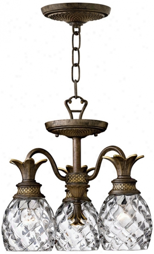 Hinkley Plantation 3-light 15" Wide Pearl Bronze Chandelier (49537)