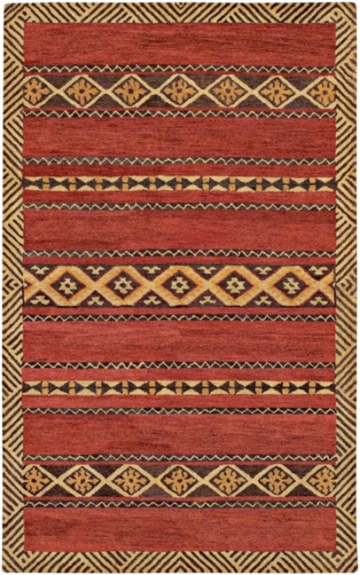 Hogan Collection Rust And Brown Wool 2'x3' Area Rug (65649)