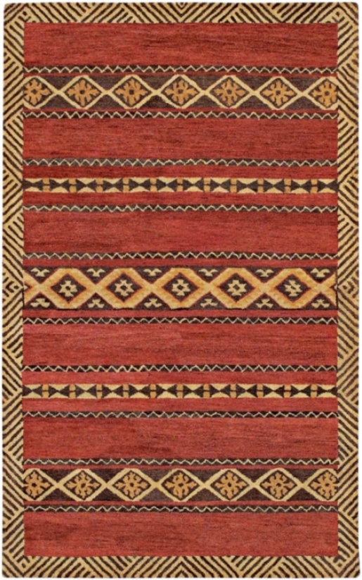 Hogan Decay And Brown Wool 3' 3"x5' 3" Area Rug (h0376)