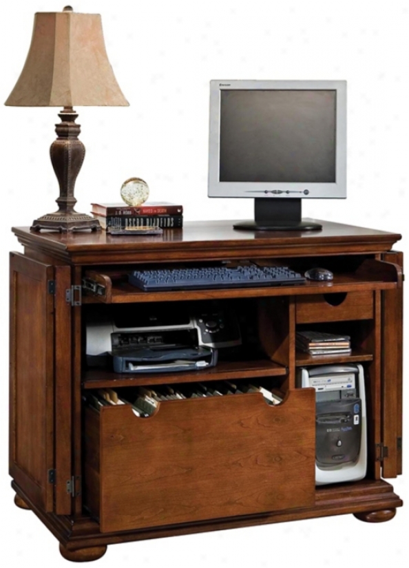 Homestead Warm Oak Compact Office Cabinet (u0506)